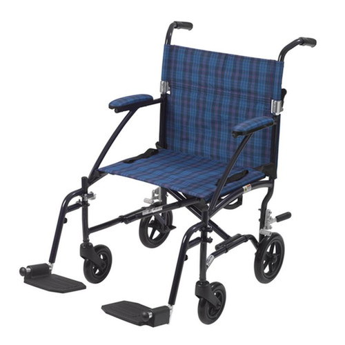 Drive Medical - DM DFL19-BL - EA/1 Fly Lite Ultra Lightweight Transport Wheelchair, Blue