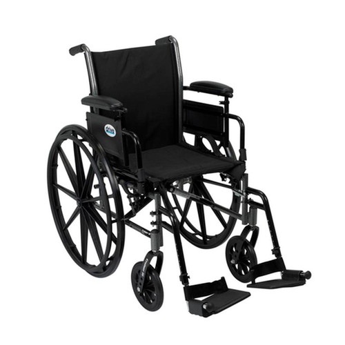 Drive Medical - DM K316ADDA-SF - EA/1 Cruiser III Light Wheelchair W/ Flip Back Arms Adjustable Desk Arms Swing away Footrest 16"