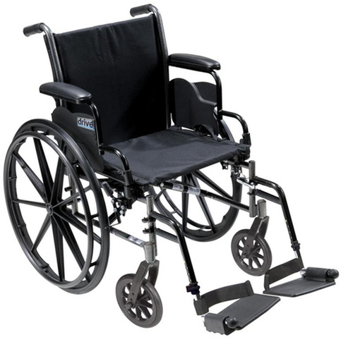 Drive Medical - DM K318DDA-SF - EA/1 Cruiser III Light Weight Wheelchair with Flip Back Removable Arms, Desk Arms, Swing away Footre