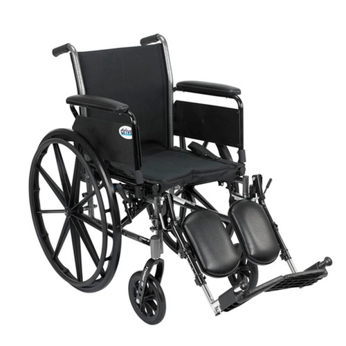 Drive Medical - DM K318DFA-ELR - EA/1 Cruiser III Light Weight Wheelchair with Flip Back Removable Arms, Full Arms, Elevating Leg Res