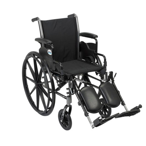 Drive Medical - DM K320DDA-ELR - EA/1 Cruiser III Light Weight Wheelchair with Flip Back Removable Arms, Desk Arms, Elevating Leg Res