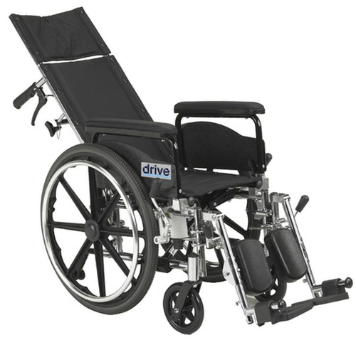 Drive Medical - DM PLA418RBDFA - EA/1 Viper Plus GT Full Reclining Wheelchair, Detachable Full Arms, 18" Seat