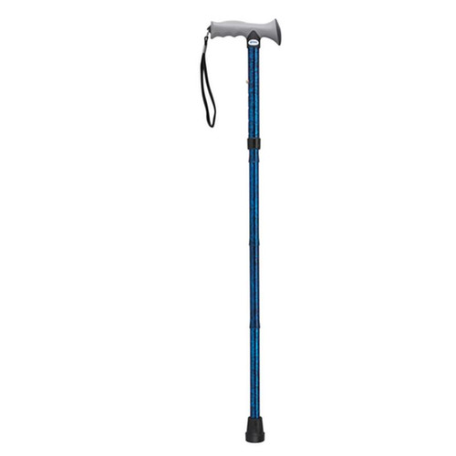 Drive Medical - DM RTL10370BC - EA/1 Adjustable Lightweight Folding Cane with Gel Hand Grip, Blue Crackle