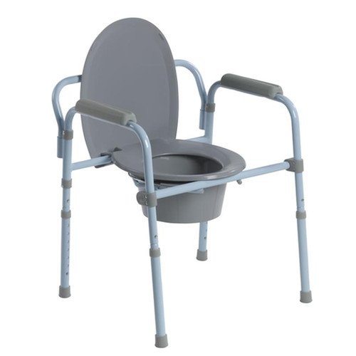 Drive Medical - DM RTL11158KDR - EA/1 FOLDING STEEL COMMODE, 350LBS
