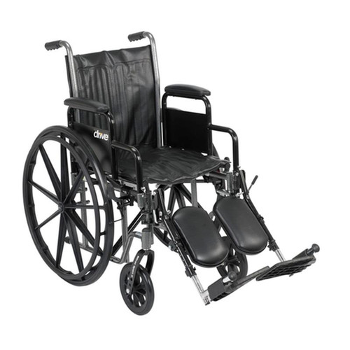Drive Medical - DM SSP216DDAELR - EA/1 Silver Sport 2 Wheelchair, Detachable Desk Arms, Elevating Leg Rests, 16" Seat