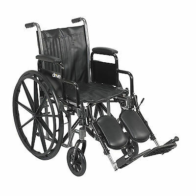Drive Medical - DM SSP218DDA-EL - EA/1 WHEELCHAIR SILVER SPORT II 18" STEEL FRAME W/ DESK ARM & ELEVATING LEGREST 8" CASTERS 300LBS