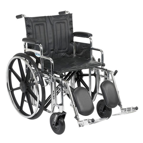 Drive Medical - DM STD20DDA-ELR - EA/1 Sentra Extra Heavy Duty Wheelchair, Detachable Desk Arms, Elevating Leg Rests, 20" Seat