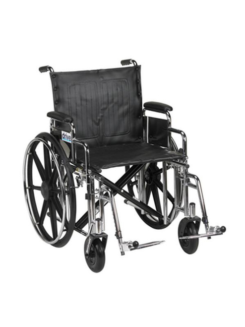 Drive Medical - DM STD20DDA-SF - EA/1 Sentra Extra Heavy Duty Wheelchair, Detachable Desk Arms, Swing away Footrests, 20" Seat