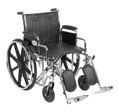 Drive Medical - DM STD20ECDDELR - EA/1 Sentra EC Heavy Duty Wheelchair, Detachable Desk Arms, Elevating Leg Rests, 20" Seat