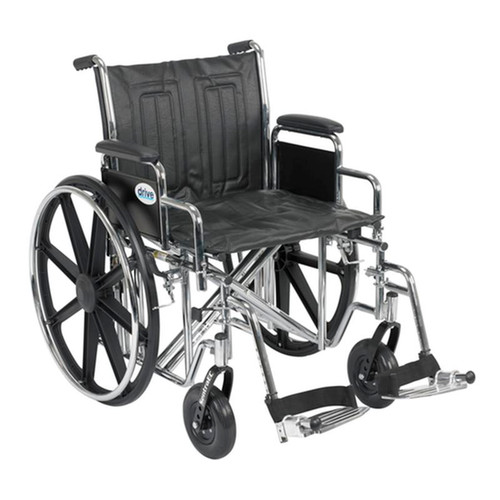 Drive Medical - DM STD20ECDDSF - EA/1 Sentra EC Heavy Duty Wheelchair, Detachable Desk Arms, Swing away Footrests, 20" Seat