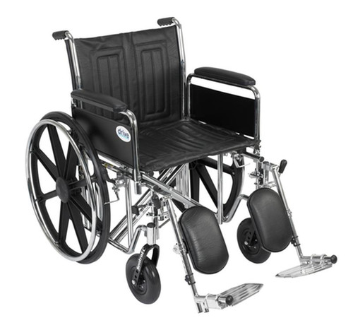 Drive Medical - DM STD20ECDFELR - EA/1 Sentra EC Heavy Duty Wheelchair, Detachable Full Arms, Elevating Leg Rests, 20" Seat