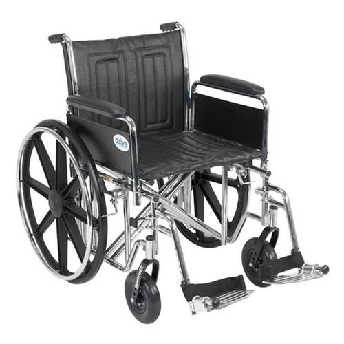 Drive Medical - DM STD20ECDFSF - EA/1 Sentra EC Heavy Duty Wheelchair, Detachable Full Arms, Swing away Footrests, 20" Seat