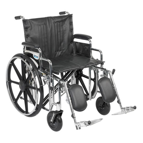 Drive Medical - DM STD22DDA-ELR - EA/1 Sentra Extra Heavy Duty Wheelchair, Detachable Desk Arms, Elevating Leg Rests, 22" Seat