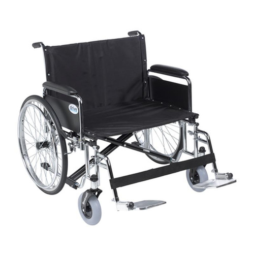 Drive Medical - DM STD26ECDFASF - EA/1 Sentra EC Heavy Duty Extra Wide Wheelchair, Detachable Full Arms, Swing away Footrests, 26" Sea