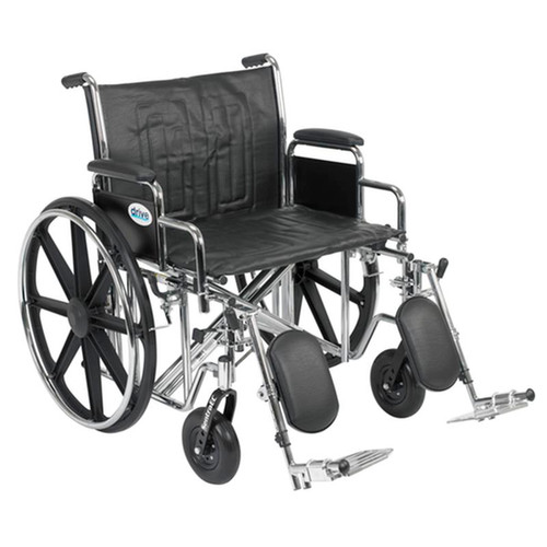 Drive Medical - DMSTD24ECDDAELR - EA/1 Sentra EC Heavy Duty Wheelchair, Detachable Desk Arms, Elevating Leg Rests, 24"Seat