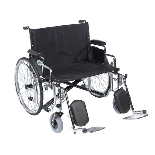 Drive Medical - DMSTD26ECDDAELR - EA/1 Sentra EC Heavy-Duty Wheelchair 26" Seat w/Detachable Desk Arm & Elevated Leg Rest 700lbs