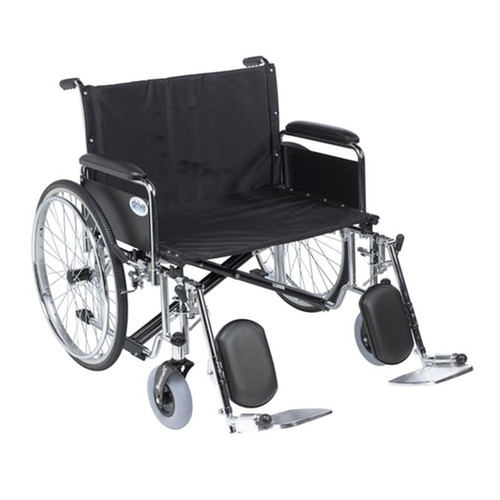 Drive Medical - DMSTD28ECDFAELR - EA/1 Sentra EC Heavy Duty Extra Wide Wheelchair, Detachable Full Arms, Elevating Leg Rests, 28" Seat