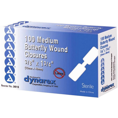 Dynarex - DYN 3616 - BX/100 BANDAGE BUTTERFLY WOUND CLOSURE STERILE LARGE