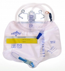 Medline - DYND 15210 - EA/1 URINARY DRAINAGE BAGS WITH METAL CLAMP 2000ML