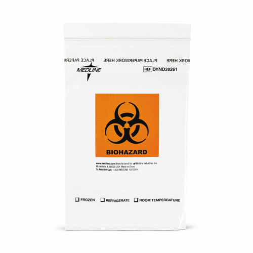 Medline - DYND 30261 - CS/1000 ZIP-STYLE BIOHAZARD SPICIMEN BAGS 6" X 9"