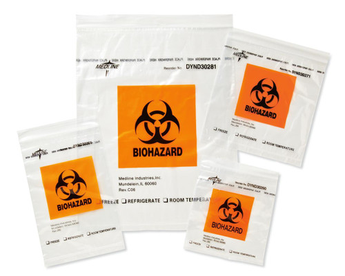 Medline - DYND 30271 - CS/1000 BIOHAZARD BAG, MEDIUM, 8" X 8" (20CM X 20CM)