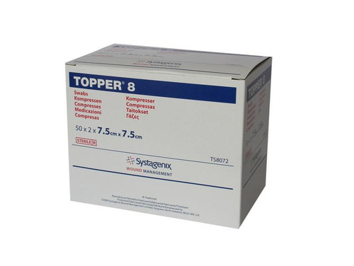 Solventum - JNJ TS8072 - BX/100 TOPPER? 8 SWABS (4 PLY, STERILE) 7.5CM X 7.5CM