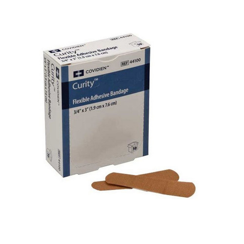 Cardinal Health - KND 44101 - BX/50 CURITY FABRIC BANDAGE STRIP ADHESIVE 3" x 1" STERILE FLEXIBLE LATEX-FREE
