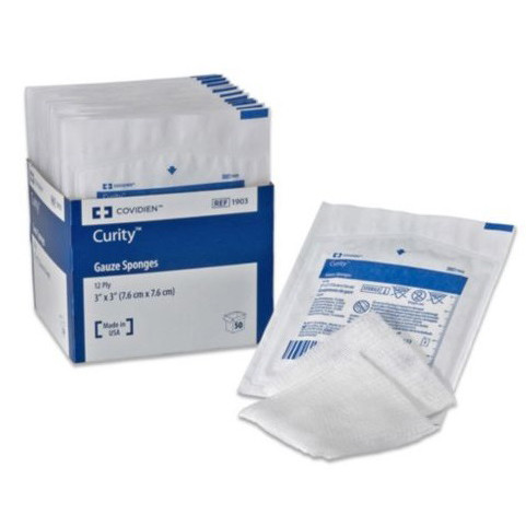 Cardinal Health - KND 6318 - PK/10 CURITY GAUZE PREMIUM WOVEN SPONGE 8-PLY (4"x4") STERILE LATEX-FREE