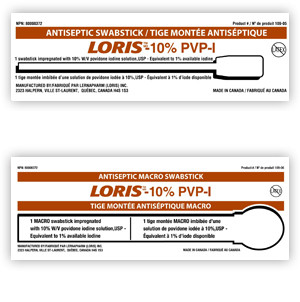 Loris - LER 109-05 - BX/50 ANTISEPTIC SWABSTICK, 10% PVP 1% IODINE