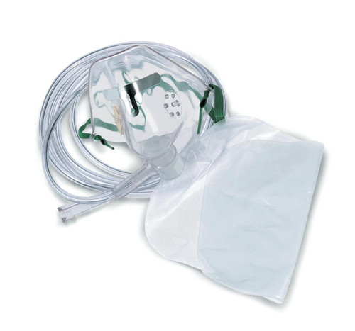 Medline - MDL HCS4640B - CS/50 OXYGEN MASK, ADULT, NON REBREATHER W/ RESERVOIR BAG, 7" TUBING.