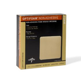 Medline - MDL MSC1244EP - BX/10 Optifoam-Non-Adhesive Foam Dressing. 4x4", Latex free,
