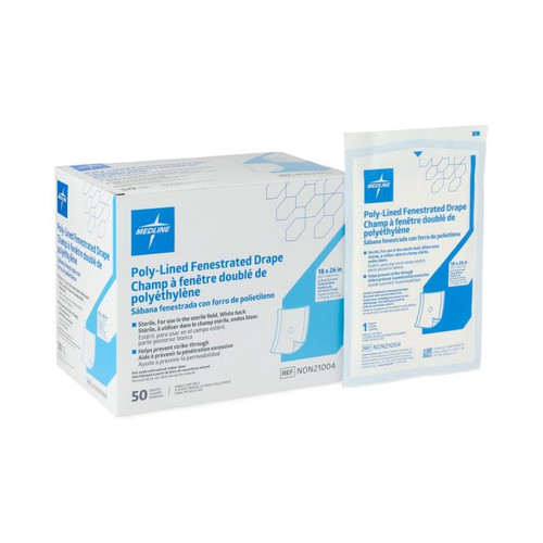 Medline - MDL NON21004 - CS/300 DRAPE SHEET FENESTRATED 18" X 26" STERILE