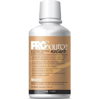 Medtrition Inc. - MTR 11522 - CS/4 PROSOURCE NO CARB LIQUID PROTEIN SUPPLEMENT NEUTRAL 32OZ BOTTLE 15GM/OZ
