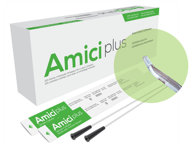 AMICI Catheters - OOS 5710 - BX/100 AMICI PLUS TIEMANN INTERMITTENT CATHETERS, SIZE 10FR 16IN