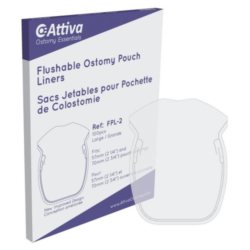 Ontario Ostomy Supply - OOS FPL-2 - BX/100 FLUSHABLE POUCH LINERS, OPENINGS 57MM & UP SIZE 17CM X 20CM, LARGE