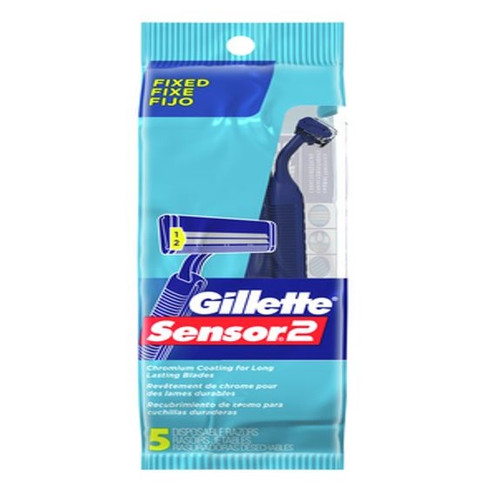 Proctor & Gamble - PG 80294357 - PK/5 GILLETTE SENSOR 2 RAZOR W/ ALOE LUBRASTRIP & ULTRAGRIP HANDLE DISPOSABLE