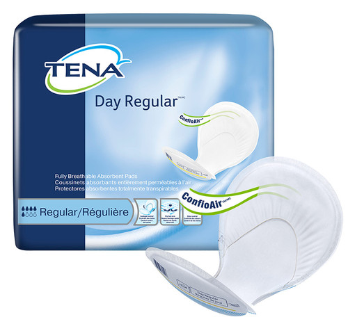 Tena - SCA 62418 - CS/2PKG (46/PKG) TENA DAY REGULAR PADS W/ WETNESS INDICATOR, BLUE