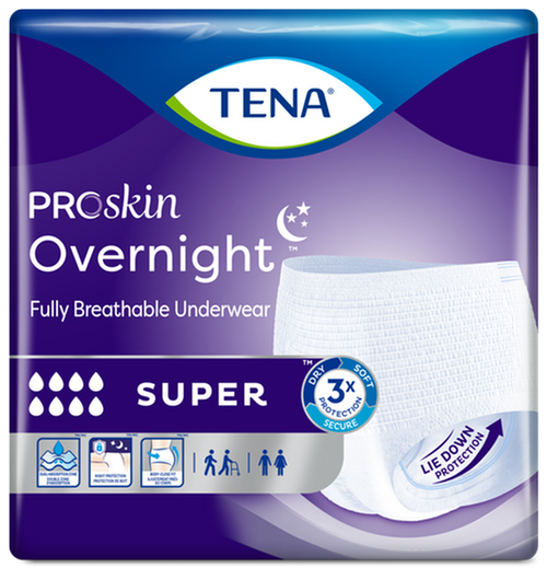 Tena - SCA 72235 - CS/4PKG (14/PKG) TENA PROSKIN PROTECTIVE UNDERWEAR OVERNIGHT, SUPER, MEDIUM (34" TO 44".
