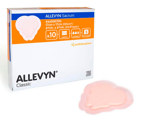 Smith & Nephew - SNU 66000700 - BX/10 ALLEVYN SACRUM ADHESIVE FOAM DRESSING, SIZE 17CM X 17CM