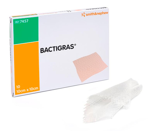 Smith & Nephew - SNU 7461 - BX/10 DRESSING BACTIGRAS 15 X 20CM CHLORHEXIDINE