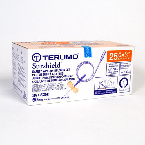 Terumo Company - TER SVS25BL - BX/50 WINGED INFUSION SET, SIZE 25G X 3/4IN 12 IN TUBING, THIN WALL