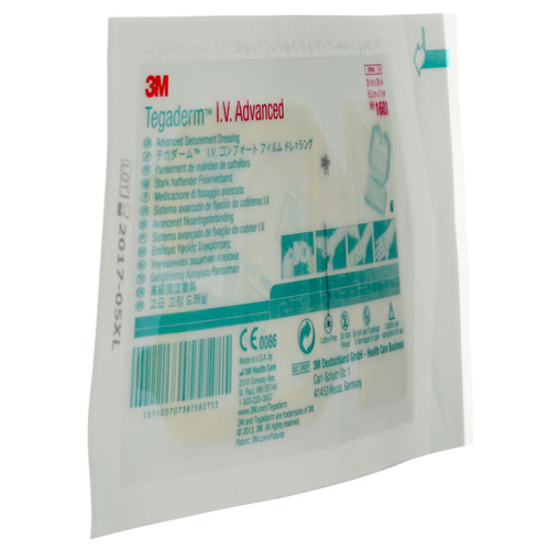Solventum - A3M 1683 - BX/100 3M Tegaderm I.V. Advanced Securement Dressing, 7cm x 6.5cm