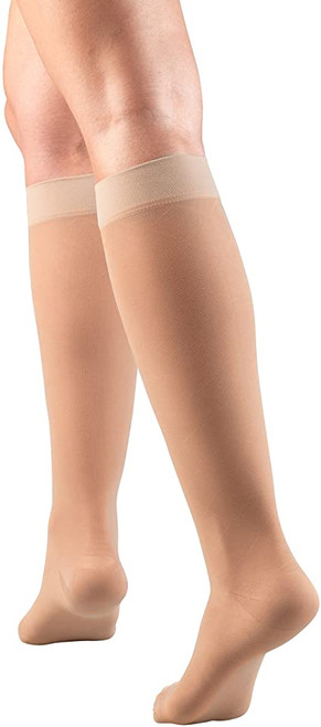 Airway - AIR 1783BL-M - PR/1 LADIES' SHEER DIAMOND PATTERN 15-20MMHG KNEE-HIGH CLOSED-TOE MEDIUM BLACK COMPRESSION STOCKING