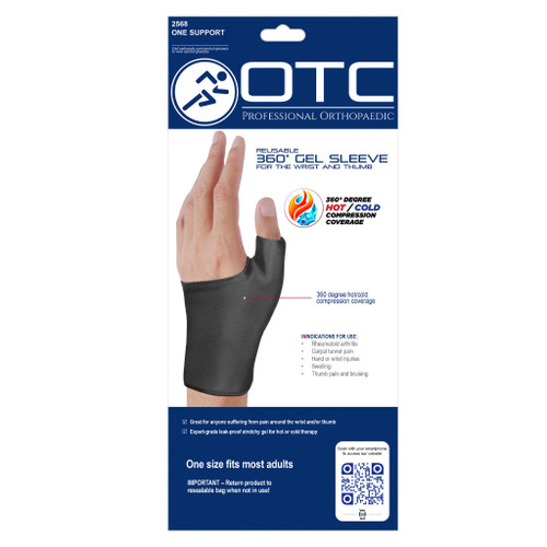 Airway - AIR 2568 - EA/1 OTC WRIST/THUMB GEL SLEEVE, 360 DEGREE COMPRESS COVERAGE, BLACK ONE SIZE