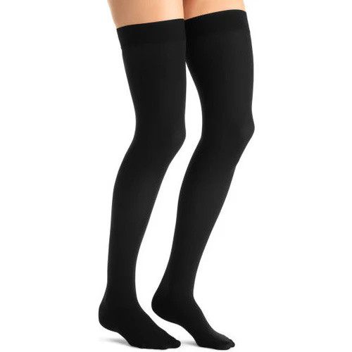 BSN - BSN 7769002 - PR/1 JOBST Opaque Thigh High Sensitive Band Stockings, Closed Toe, Large, Black, 20-30 mmHg