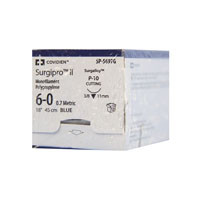 Covidien / Medtronic - KND SP5697G - BX/12 SURGIPRO II NON ABSORBABLE SUTURE, 6-0, L18" P-10 PREMIUM REVERSE CUTTING NEEDLE, BLUE