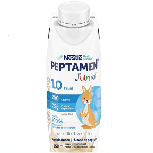 Nestle - NES 12408912 - CS/24 Peptamen Junior 1.0, Tetra Prisma Pack, Vanilla, 250ml