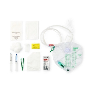 BB - BRD A897216C - CS/10 FOLEY CATHETER TRAY W/ 100% SILICONE DRAIN BAG 2000ml 16FR 5cc W/ ANTI-REFLUX CHAMBER