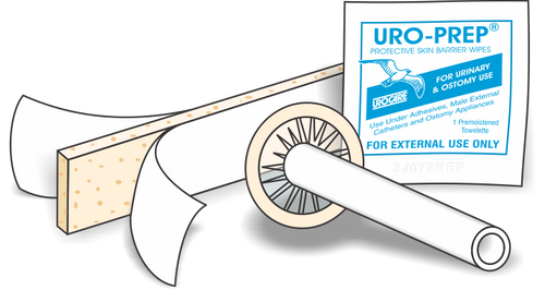 Urocare - URO 5124530 - BX/50 Uro-Con Texas-Style Male External Cathater Medium 30mm with 4" Tube, Urofoam-2 Non Sterile