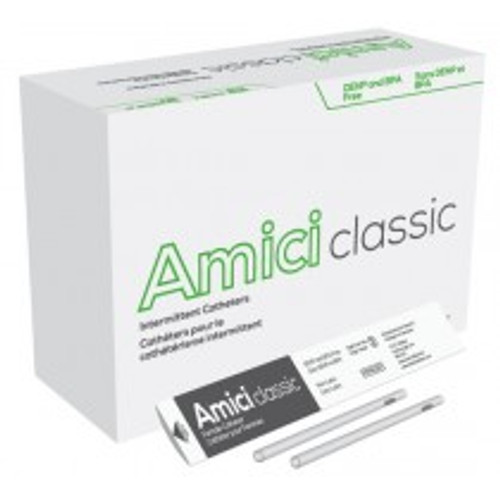 OOS AMICI 3608 CLASSIC FEMALE INTERMITTENT CATHETERS, SIZE 8FR 6" BX/100